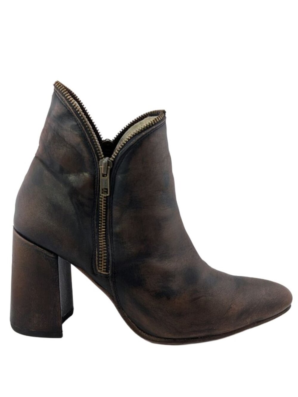 Freebird by Steven Jalessa Leather Ankle Boots Black-Brown US Size 9